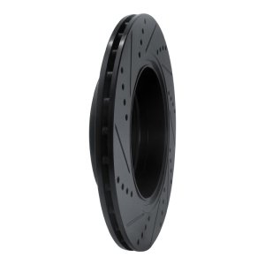 Genesis G70 Brake Rotor (1) - Rear Left - R1 Concepts - Drilled & Slotted - Black - `18-`25